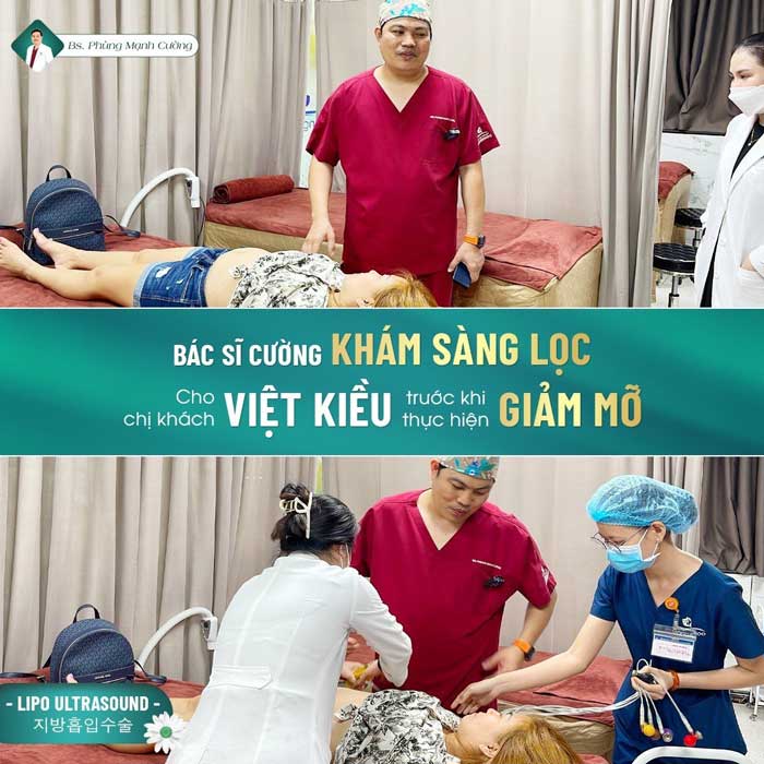 Khách hàng sẽ được thăm khám trước khi thực hiện hút mỡ lipo Ultrasound